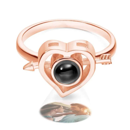 Anillo Flecha Corazón Proyección De Fotos Personalizados