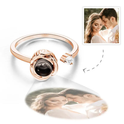Anillo Rosa Eterna De Proyección De Foto Personalizado