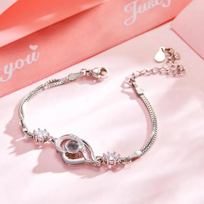 Pulsera De Corazones Superpuestos Personalizada con Foto