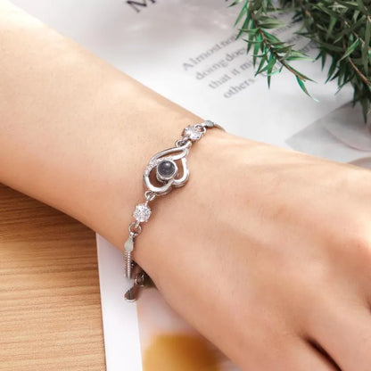 Pulsera De Corazones Superpuestos Personalizada con Foto