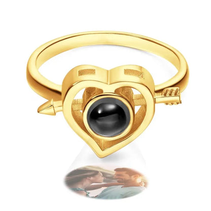 Anillo Flecha Corazón Proyección De Fotos Personalizados