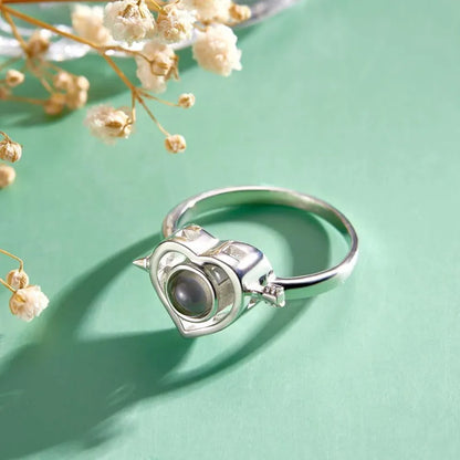 Anillo Flecha Corazón Proyección De Fotos Personalizados