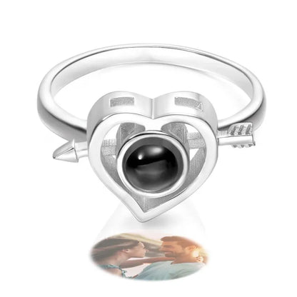 Anillo Flecha Corazón Proyección De Fotos Personalizados