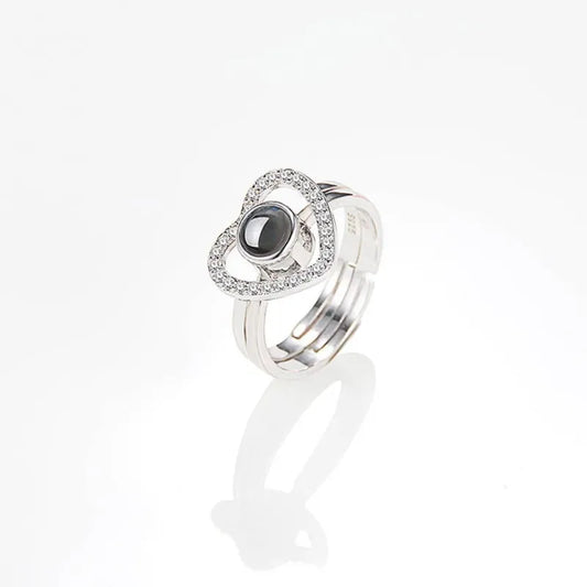Anillo Corazón 2 en 1 con Foto Personalizada