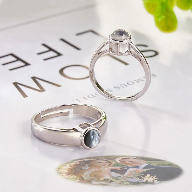 Anillo Parejas con Foto Proyección