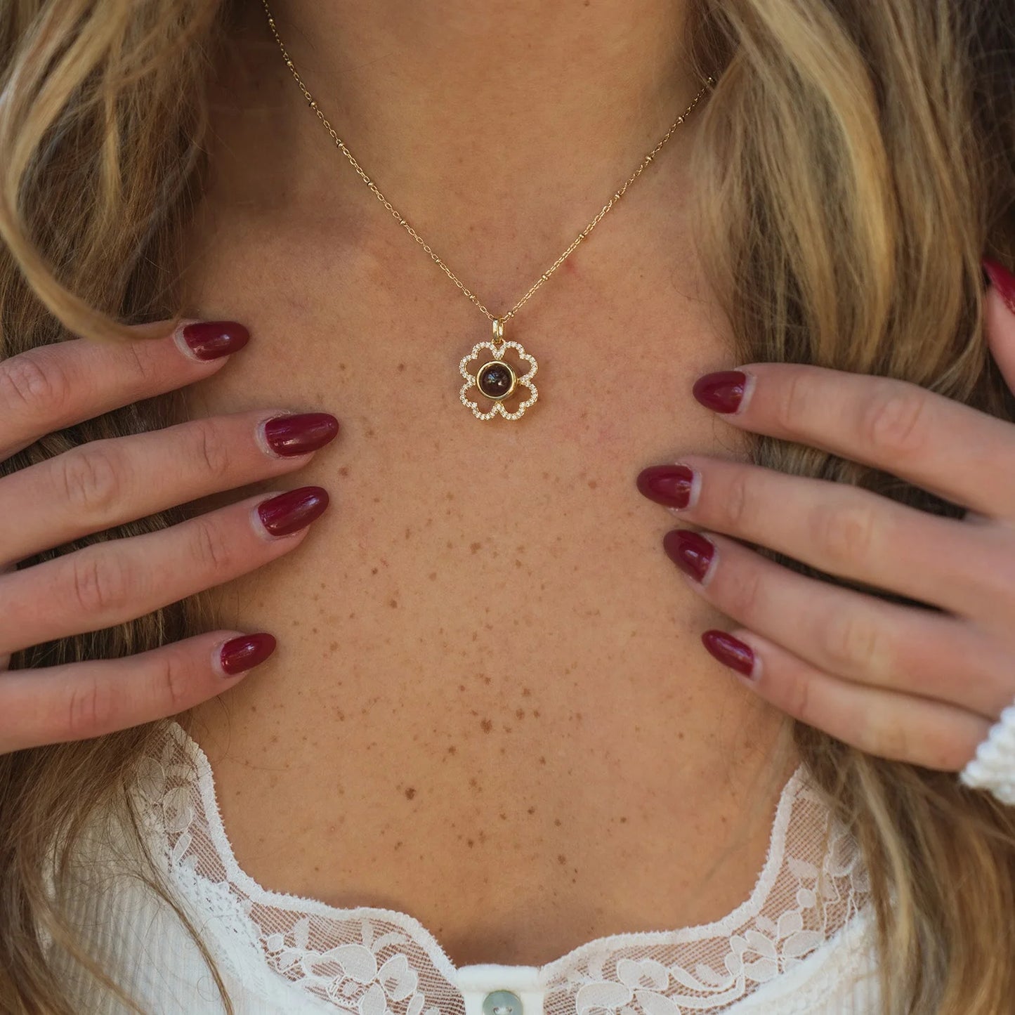 Collar Trébol con Foto Personalizada