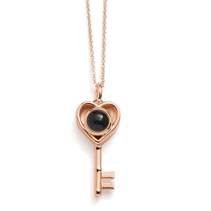 Collar Llave del Corazón Personalizado con Foto