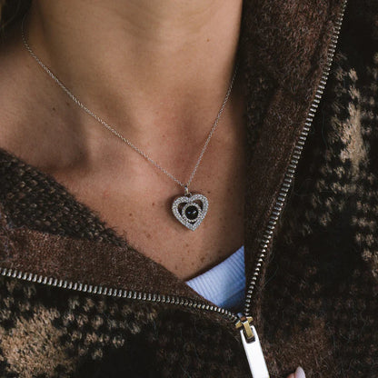 Collar Páve Corazón Personalizado con Foto